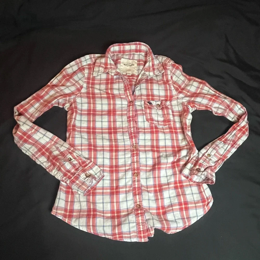 Abercrombie‎ Kids Size XS Vintage Y2K Button Up Plaid Shirt